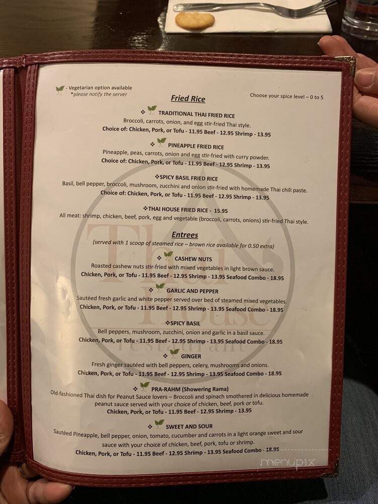 Thai House - Lacey, WA menu_pic