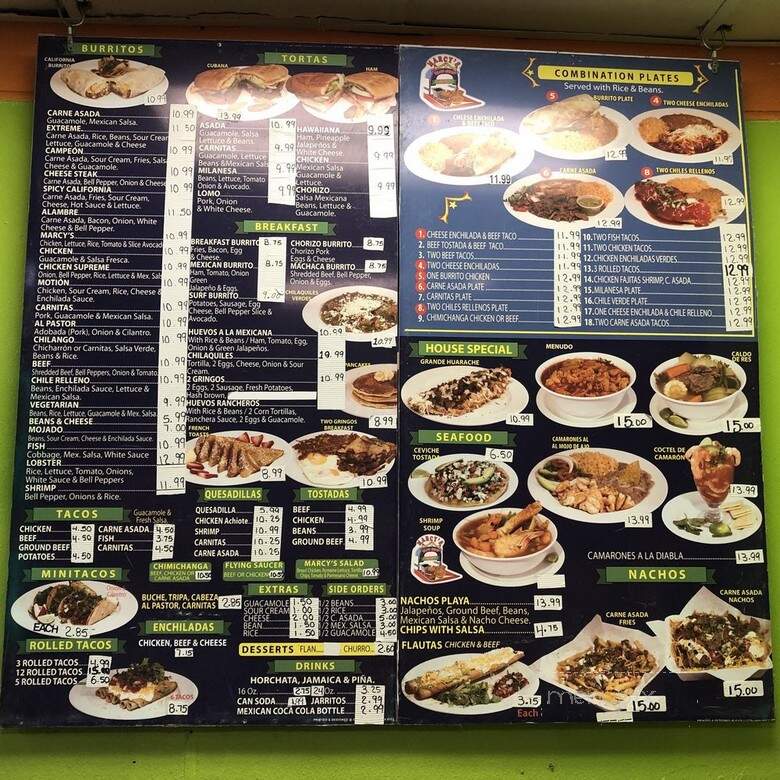 Marcy's Mexican Food Taco Shop - San Diego, CA menu_pic