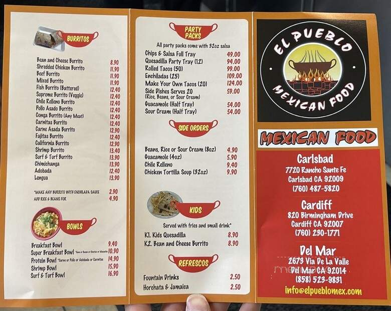 El Pueblo - Cardiff by the Sea, CA menu_pic