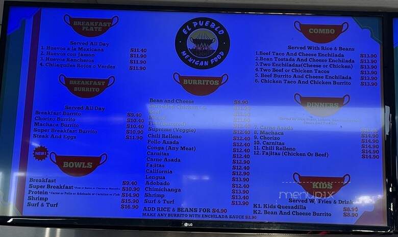 El Pueblo - Cardiff by the Sea, CA menu_pic