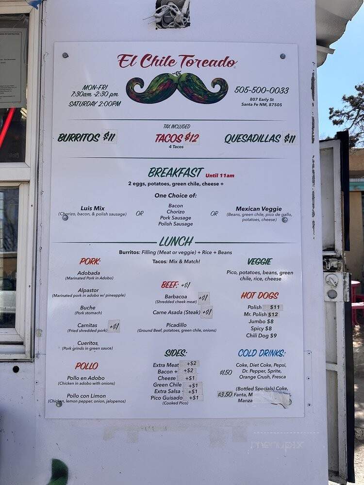 El Chile Toreado - Santa Fe, NM menu_pic