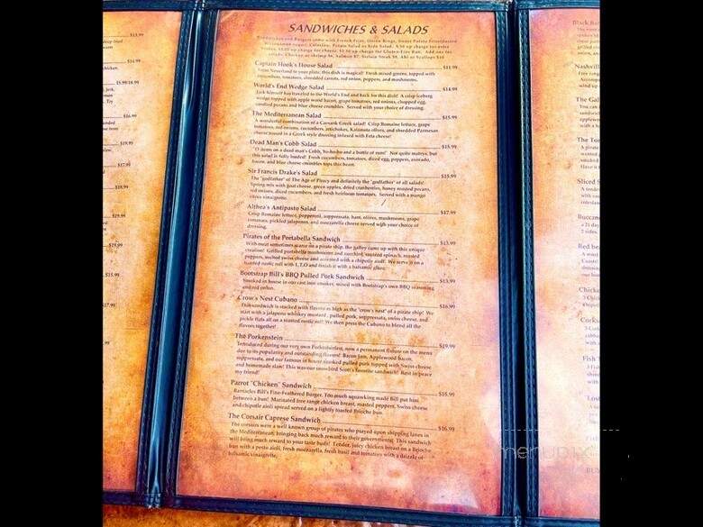 Thirsty pirate beach bar - Parker, AZ menu_pic