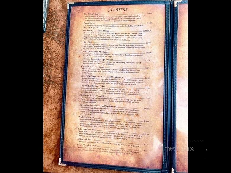Thirsty pirate beach bar - Parker, AZ menu_pic