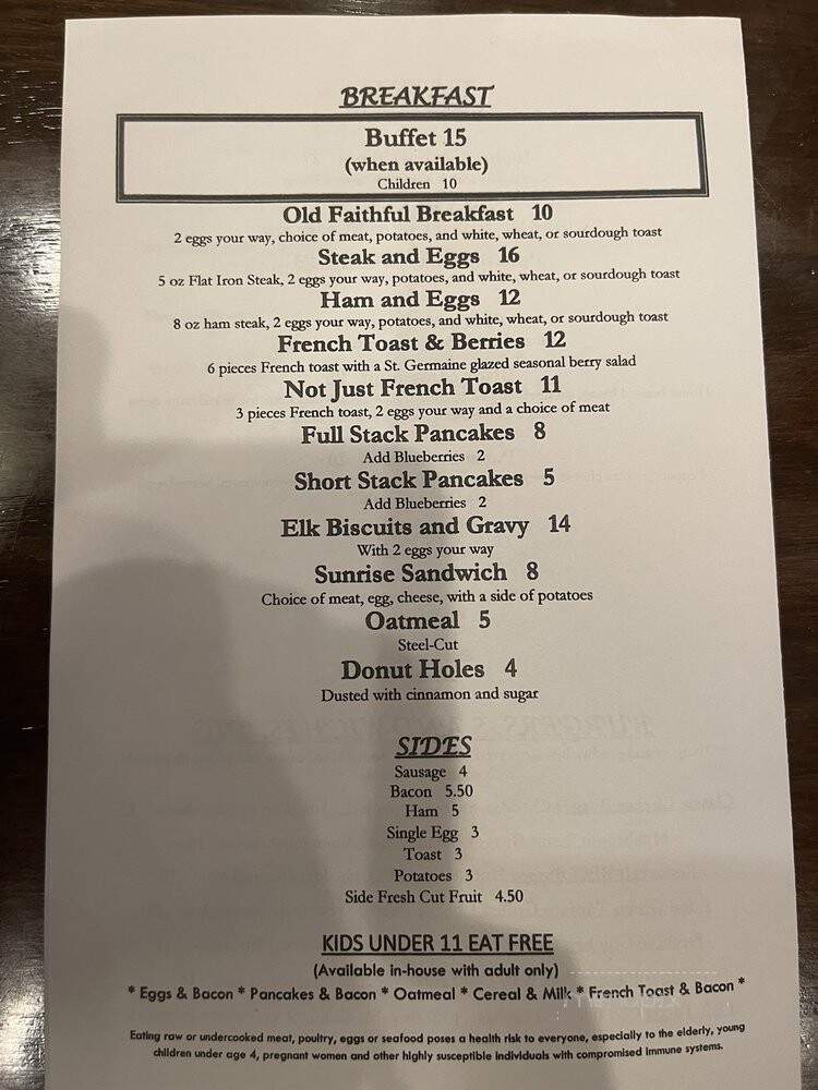 The Branch Restaurant Bar at The Holiday Inn - West Yellowstone, MT menu_pic
