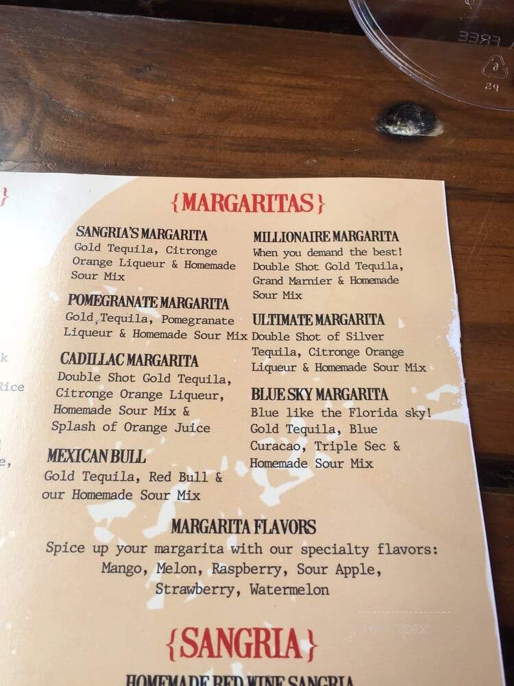 Sangria's Cafe - Fort Lauderdale, FL menu_pic
