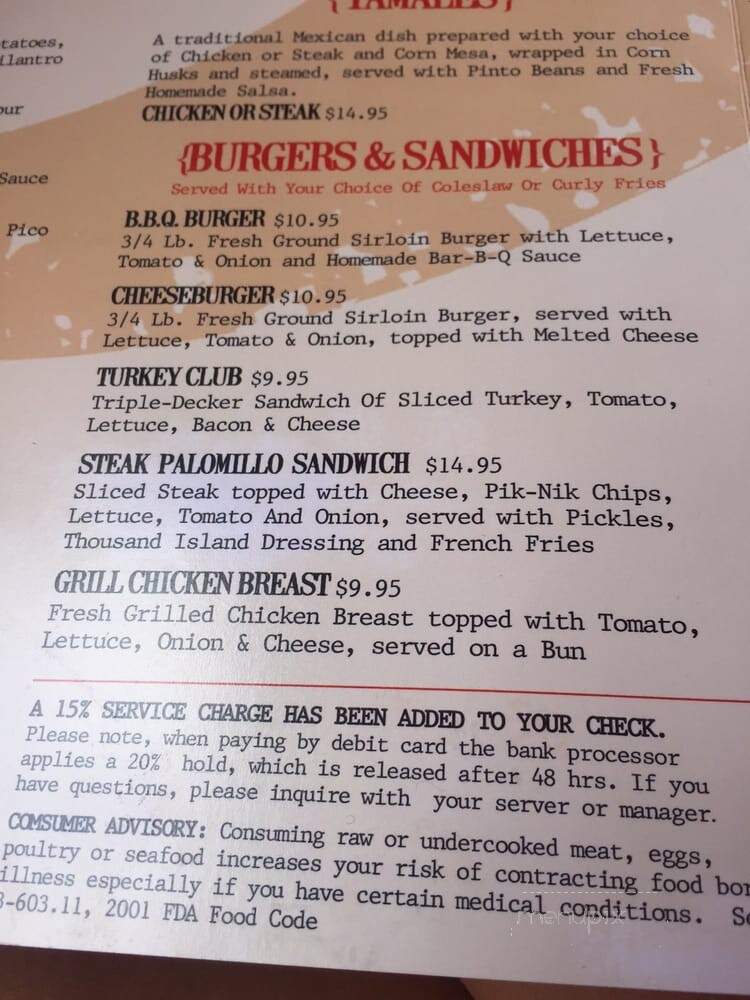 Sangria's Cafe - Fort Lauderdale, FL menu_pic