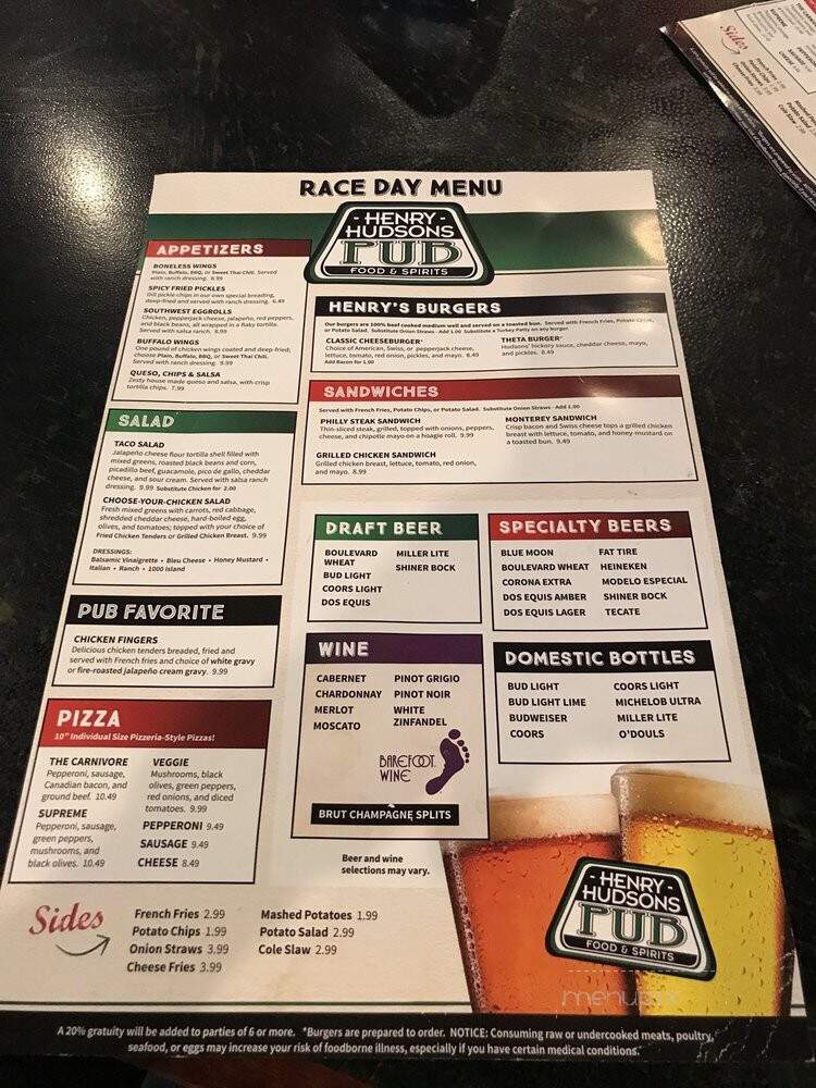 Henry Hudson's Pub - Oklahoma City, OK menu_pic