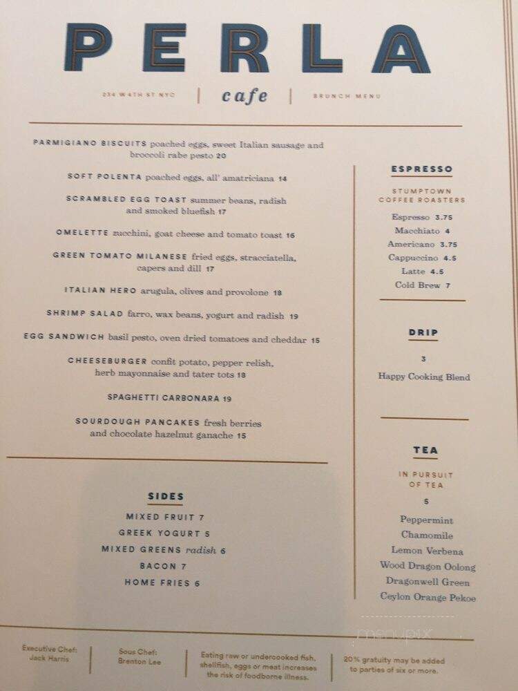 Perla - New York, NY menu_pic