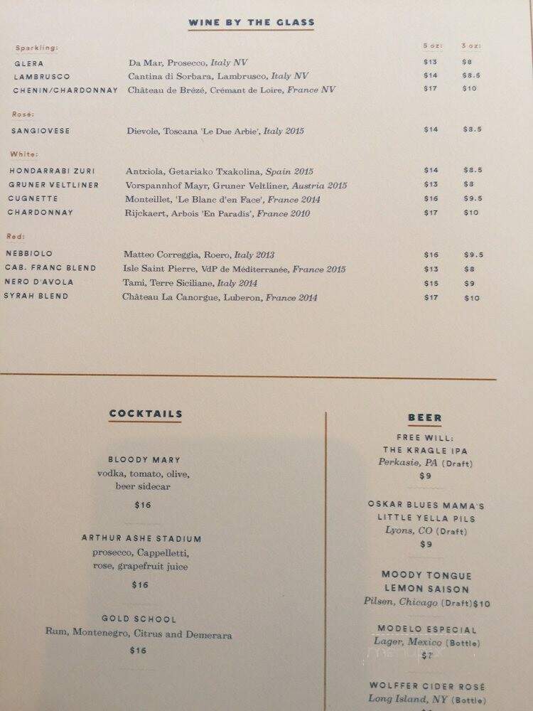 Perla - New York, NY menu_pic