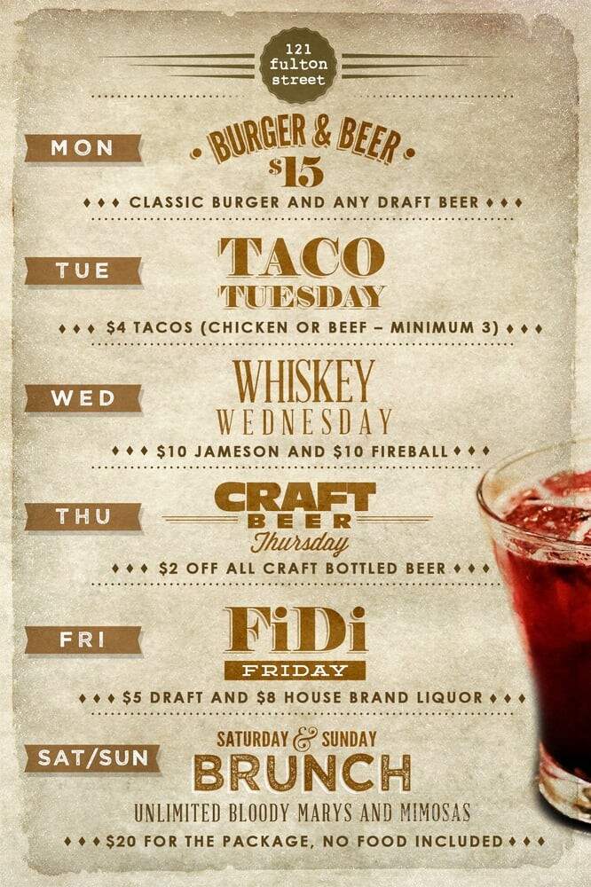 121 Fulton Street - New York, NY menu_pic