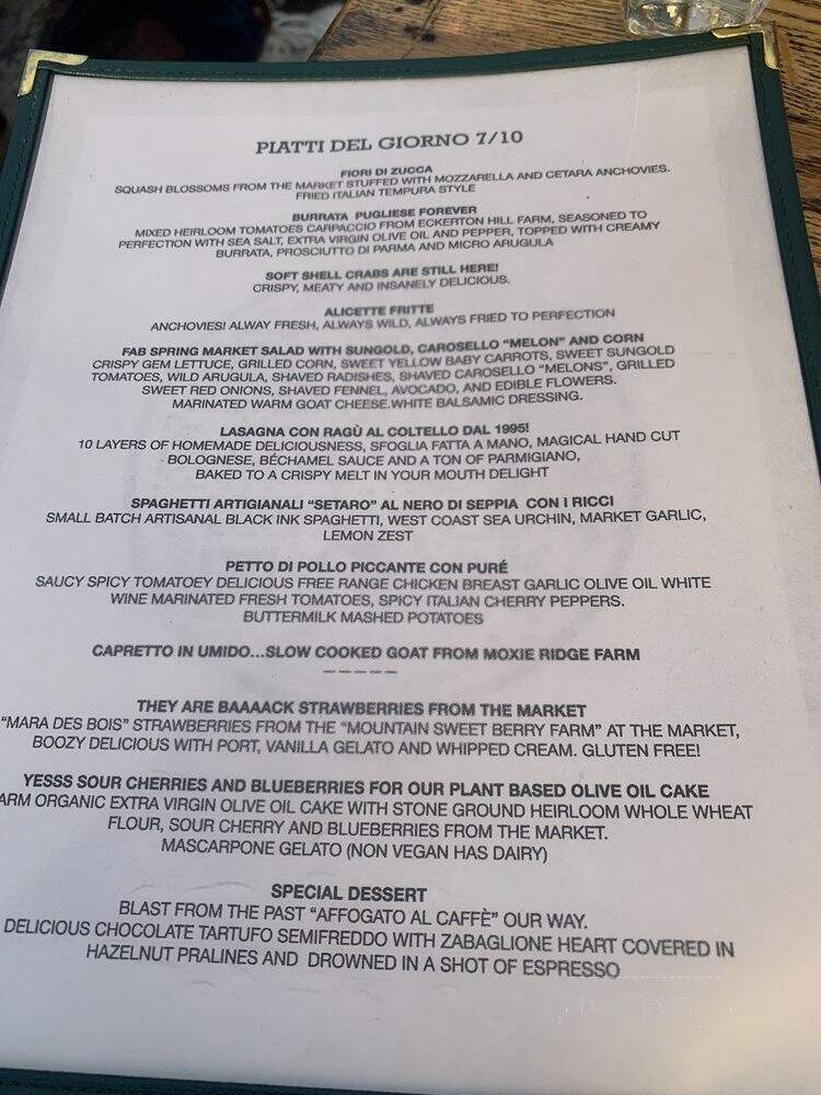 Il Posto Accanto - New York, NY menu_pic