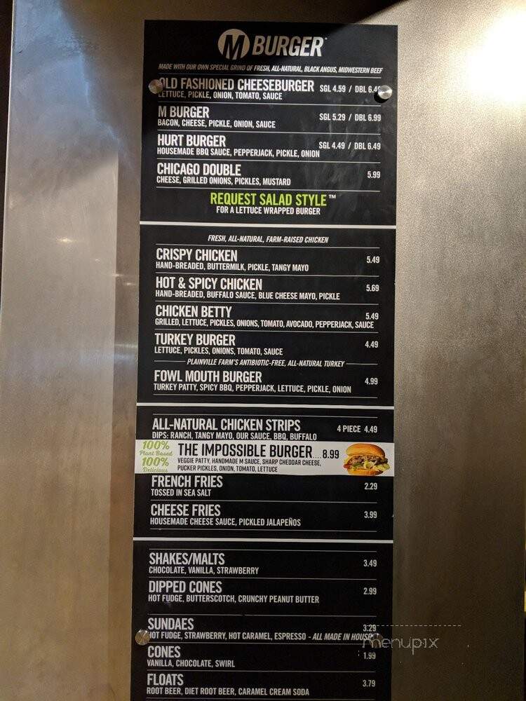 M Burger - Chicago, IL menu_pic