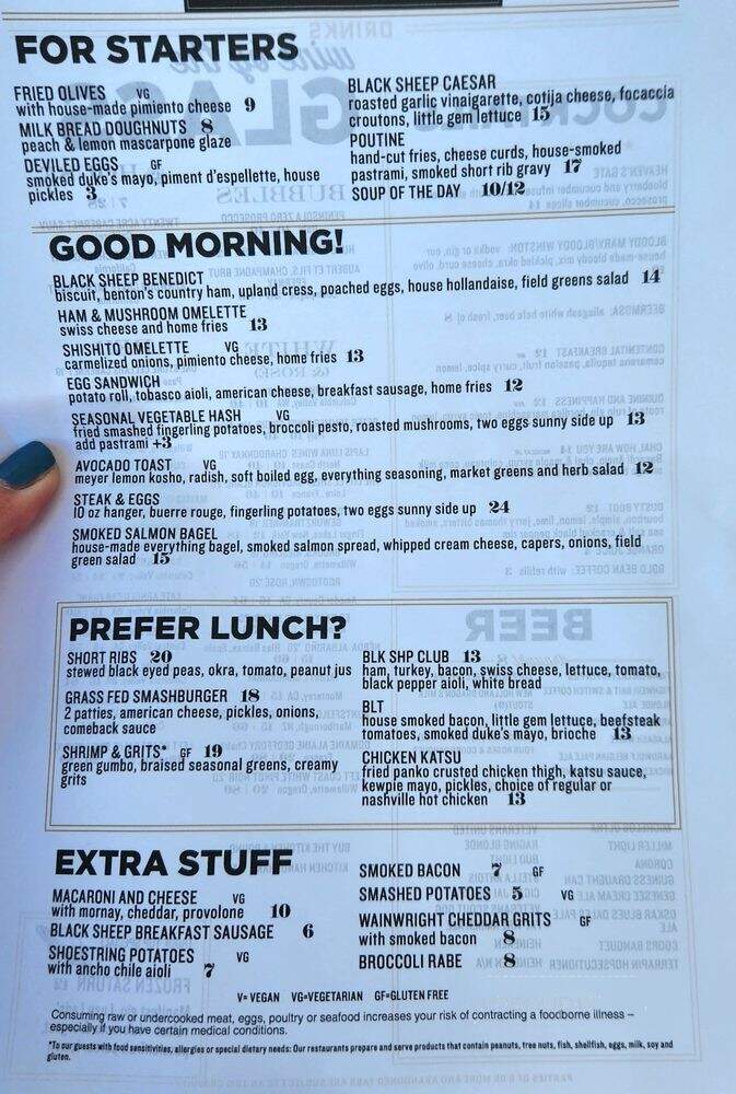 Black Sheep Restaurant - Jacksonville, FL menu_pic