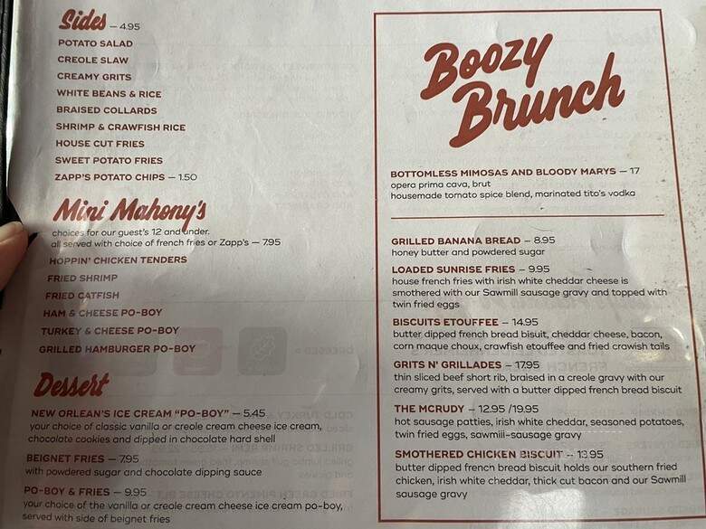 Mahony's PO Boy Shop - New Orleans, LA menu_pic