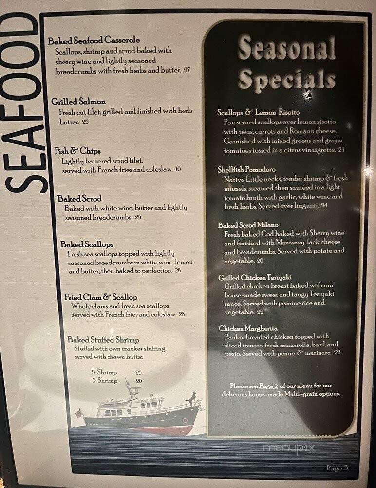 Cowesett Inn - West Warwick, RI menu_pic