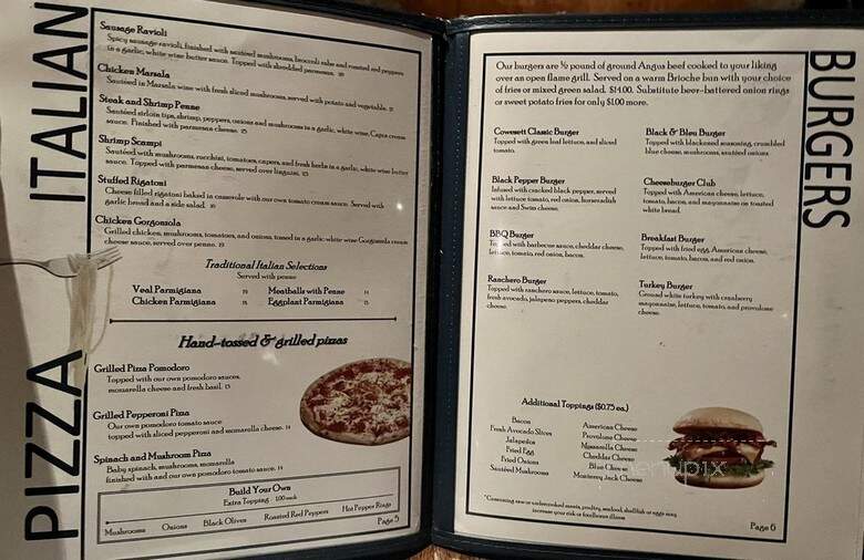 Cowesett Inn - West Warwick, RI menu_pic