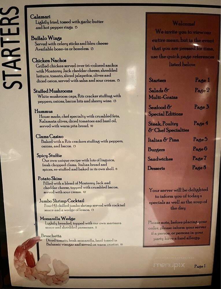 Cowesett Inn - West Warwick, RI menu_pic