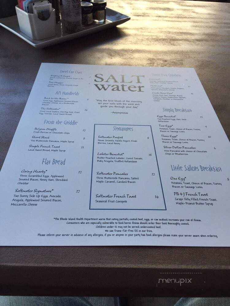 Saltwater Restaurant - Newport, RI menu_pic