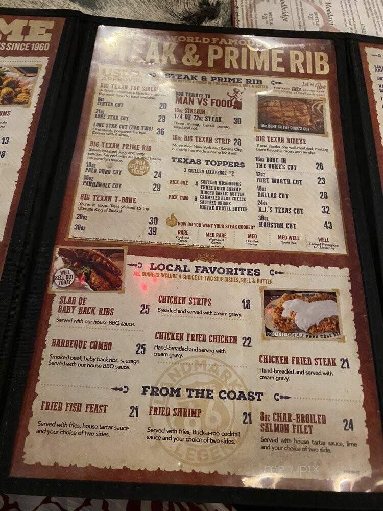 Big Texan - Amarillo, TX menu_pic