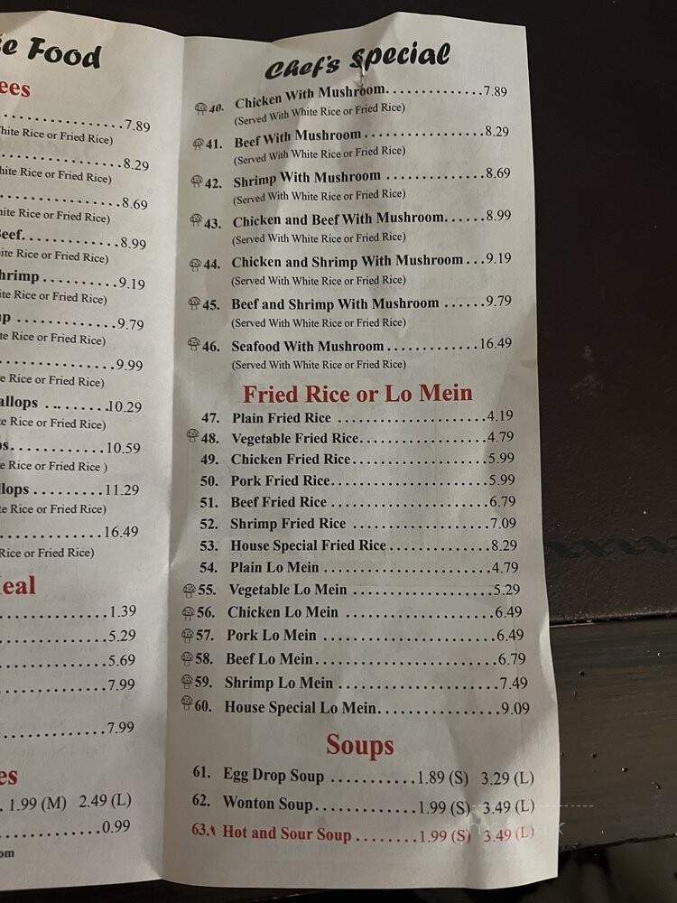 Ming Wok - Wilmington , NC menu_pic