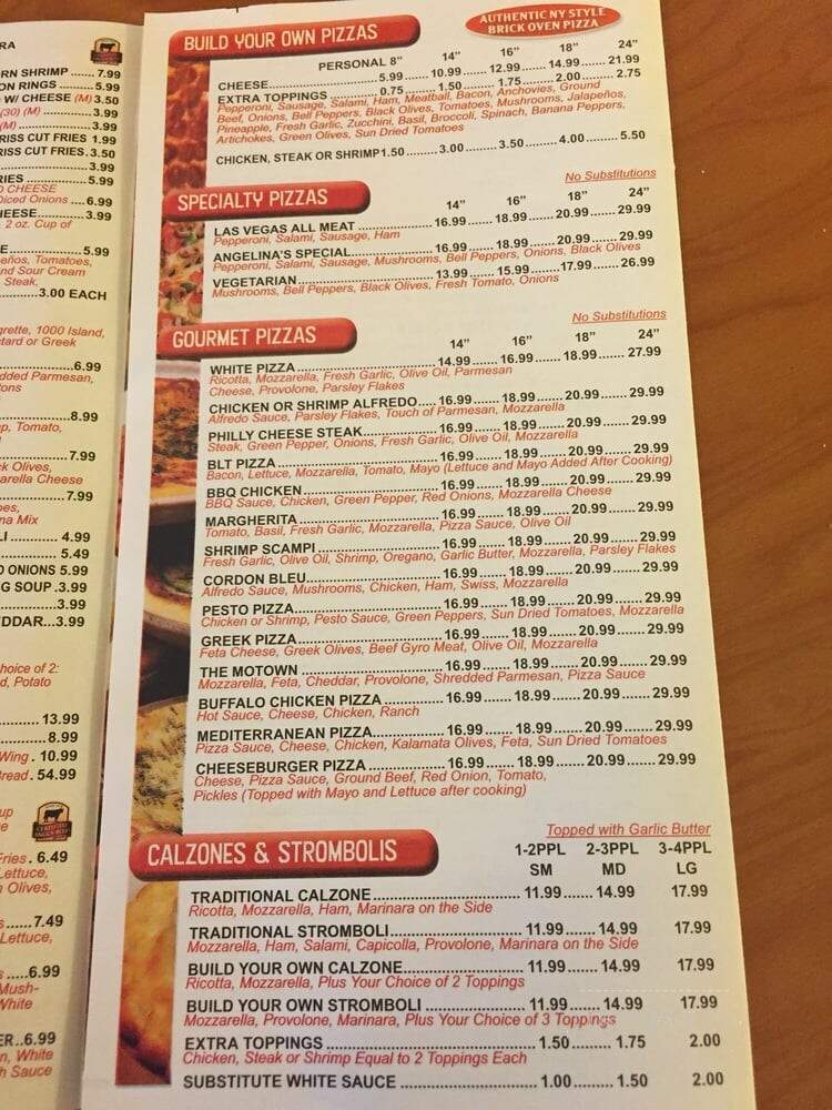 Angelinas Pizzaria - Las Vegas, NV menu_pic