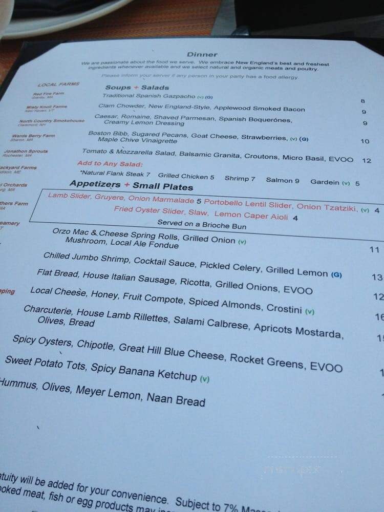 Art Bar - Cambridge, MA menu_pic