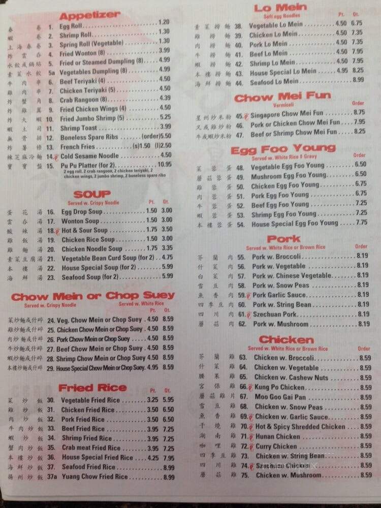 China King - Ann Arbor, MI menu_pic