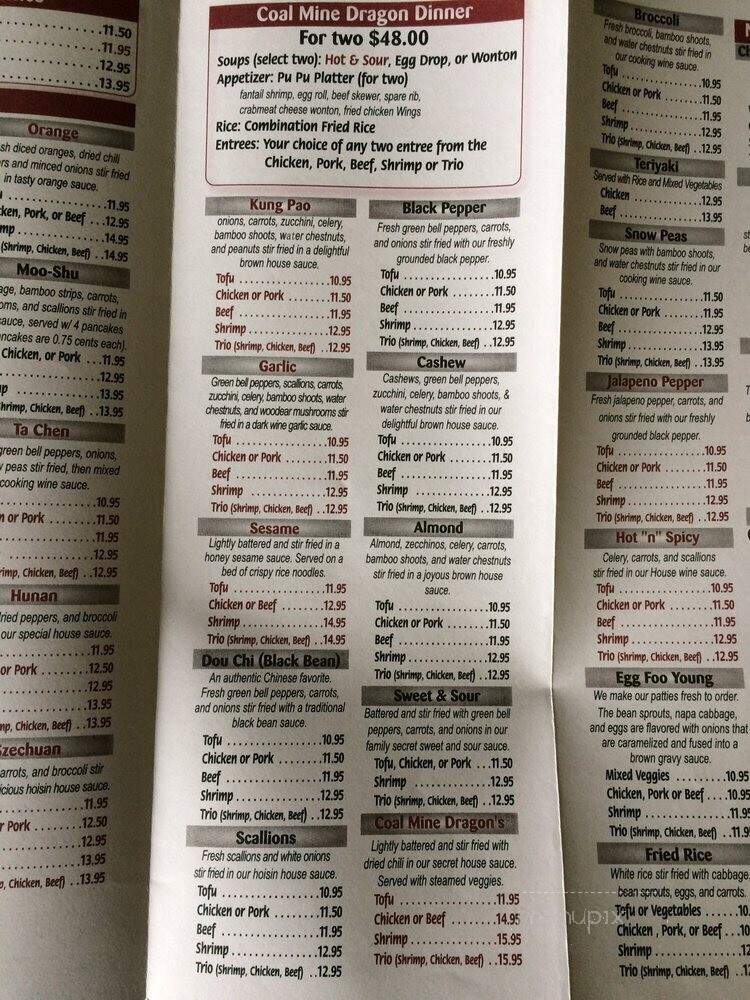 Coal Mine Dragon Chinese Bistro - Littleton, CO menu_pic