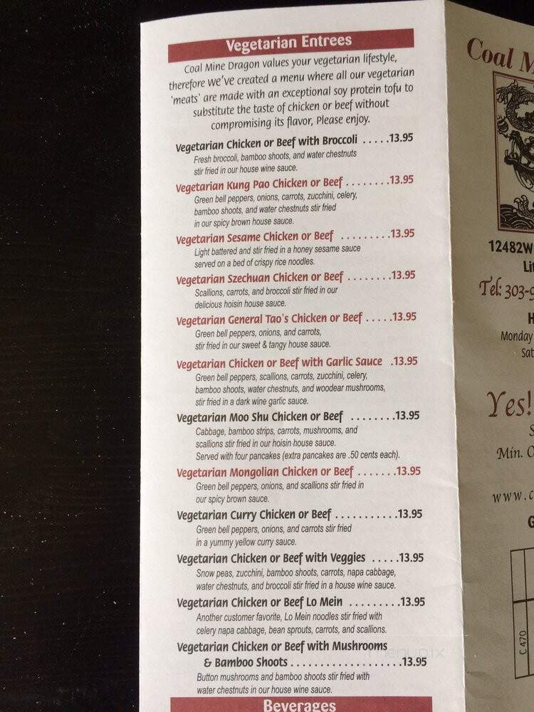 Coal Mine Dragon Chinese Bistro - Littleton, CO menu_pic
