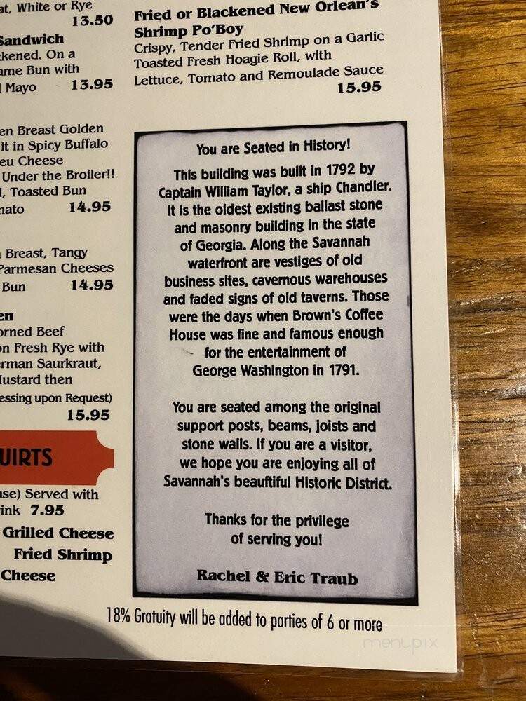 Dockside - Savannah, GA menu_pic