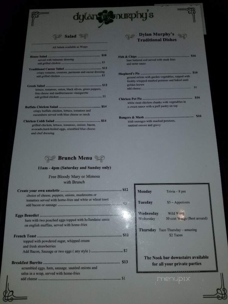 Dylan Murphys - New York, NY menu_pic