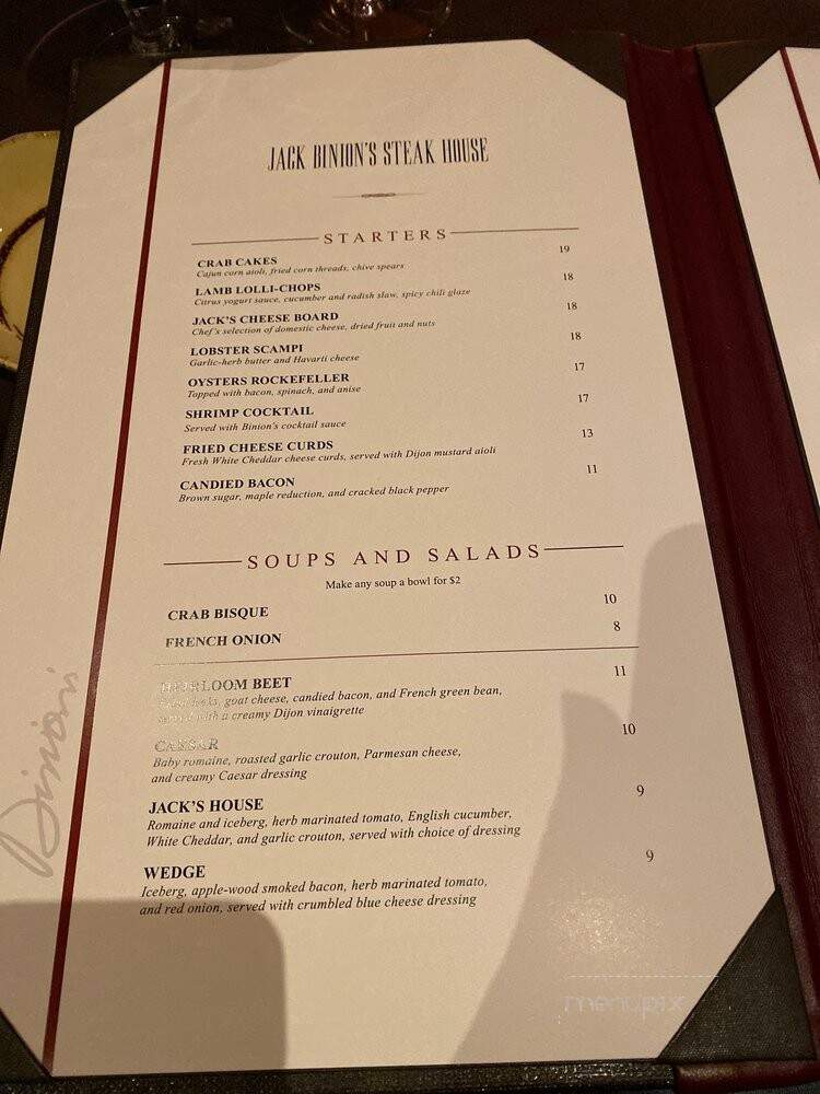 Jack Binions Steak House - Council Bluffs, IA menu_pic