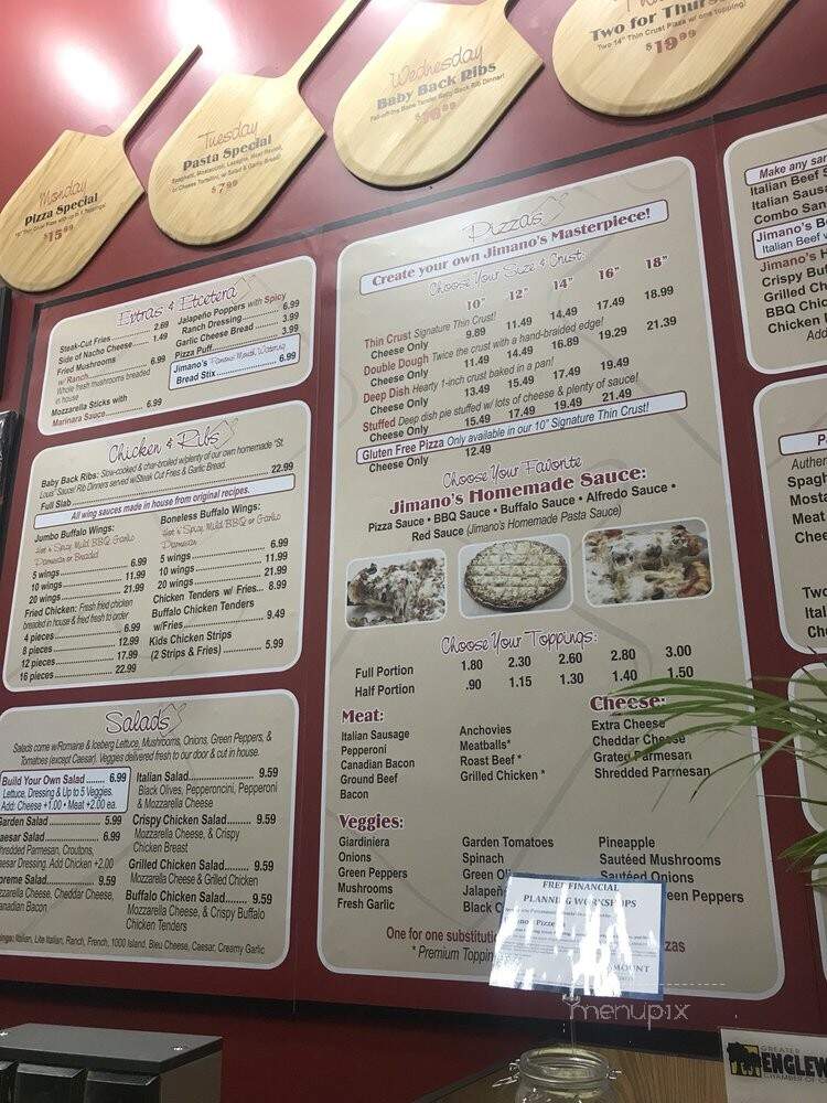Jimano's Pizzeria - Englewood, CO menu_pic