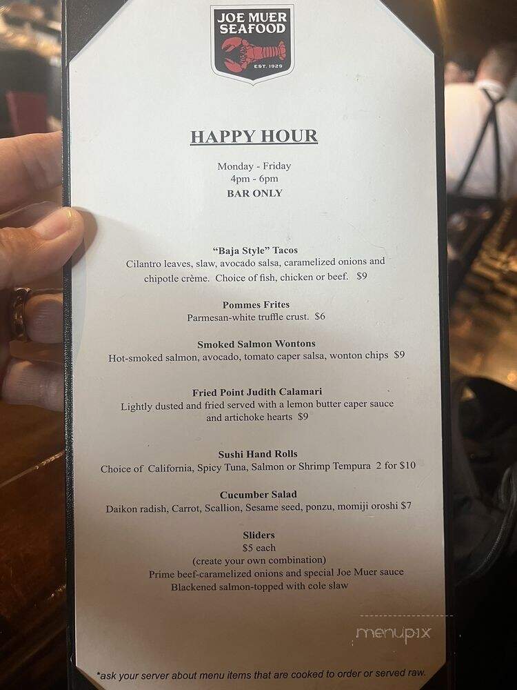 Joe Muer Seafood - Detroit, MI menu_pic