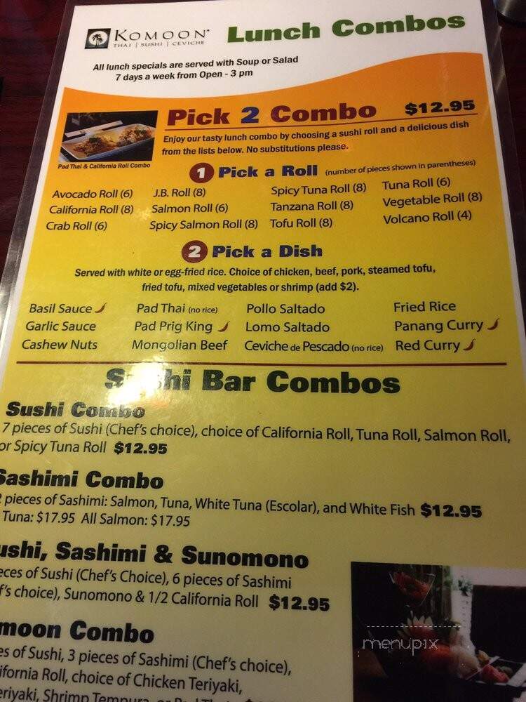 Komoon Thai Sushi & Ceviche - Naples, FL menu_pic