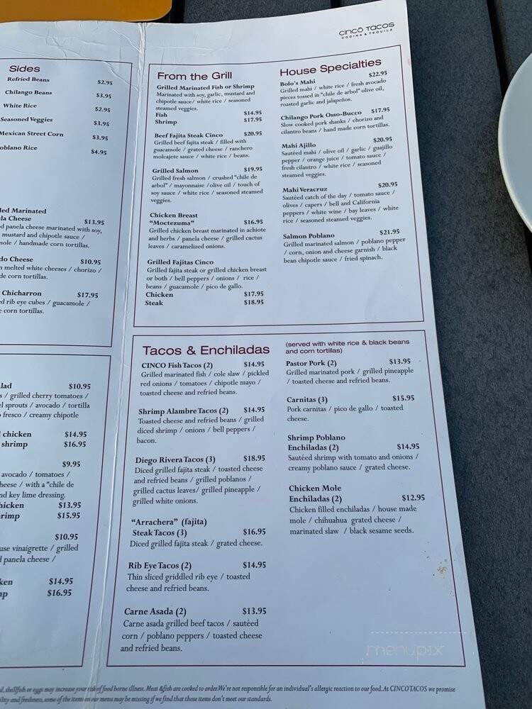 La Zaranda Mexican Seafood Grill - Dallas, TX menu_pic