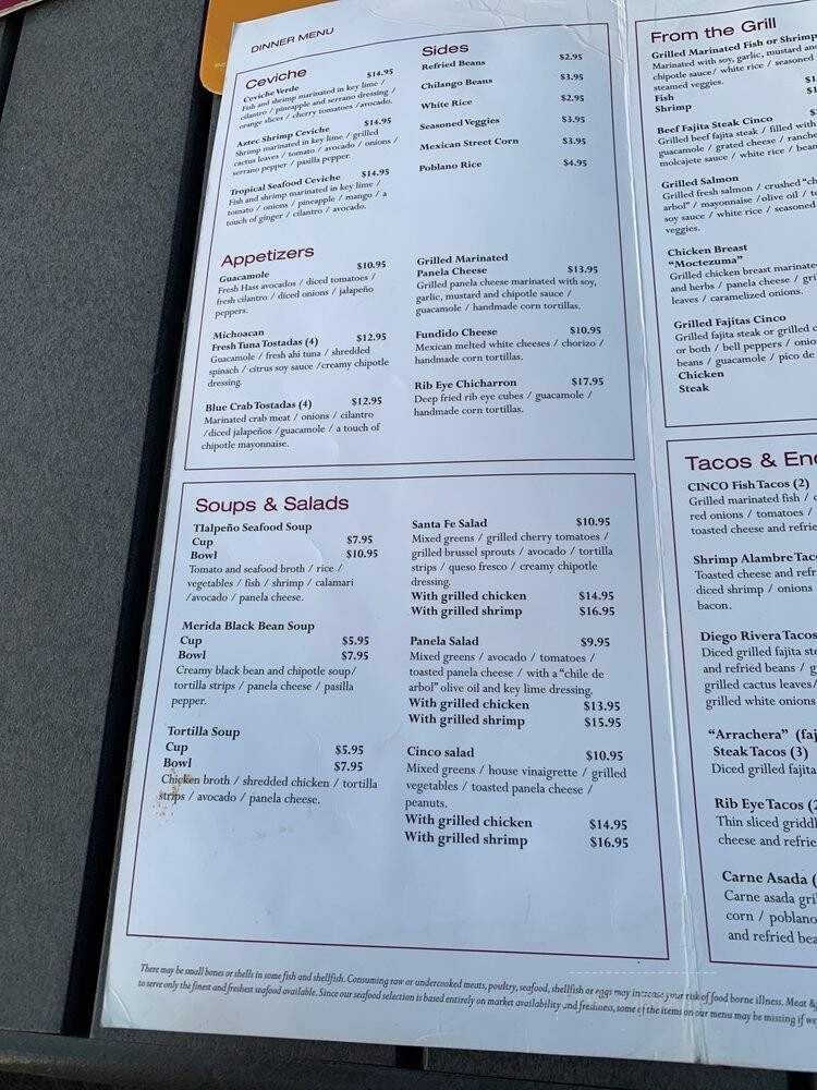 La Zaranda Mexican Seafood Grill - Dallas, TX menu_pic