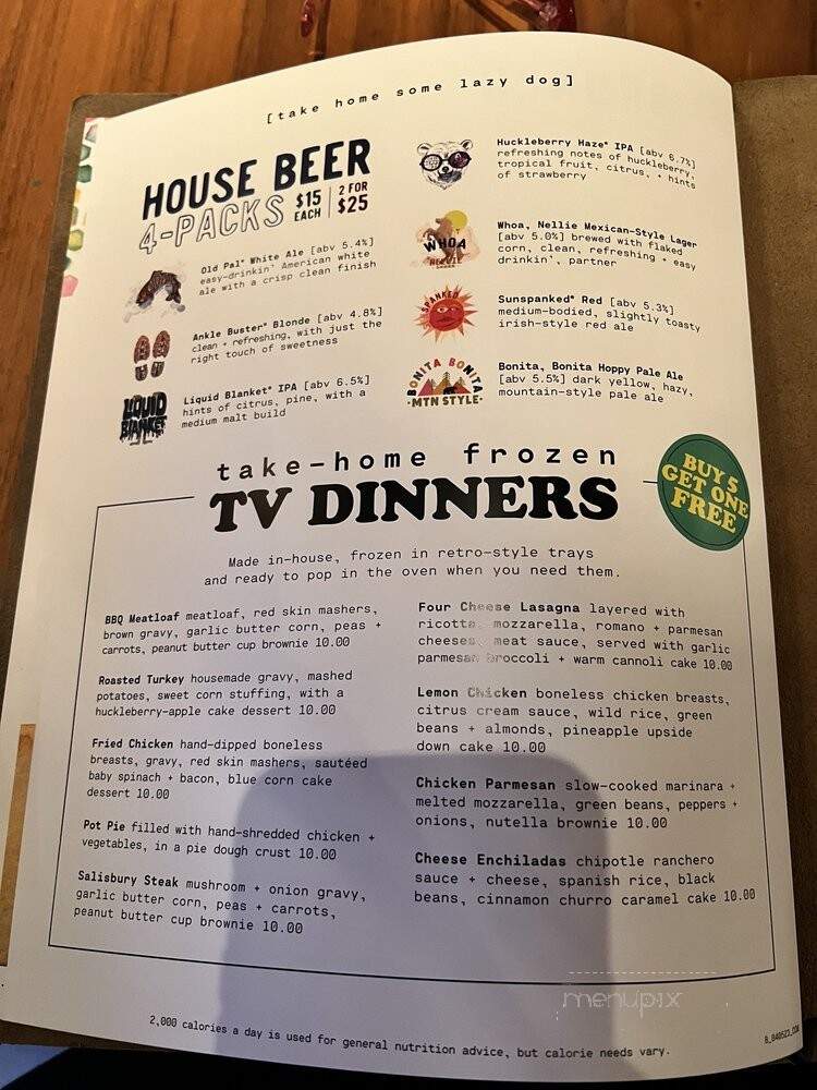Lazy Dog Cafe - Valencia, CA menu_pic