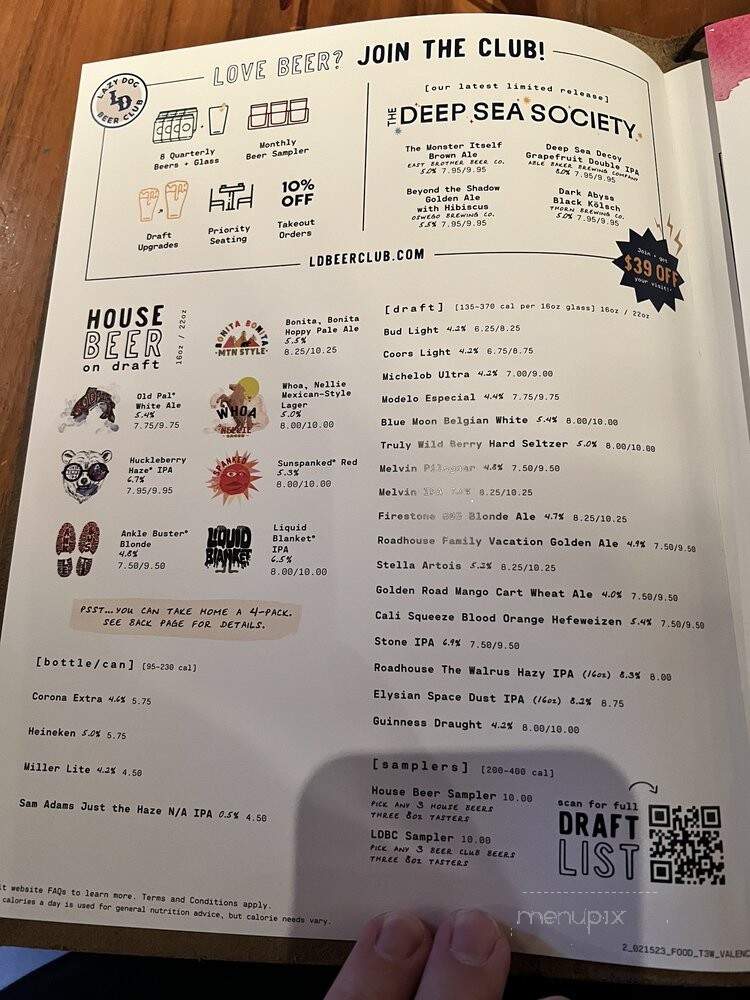 Lazy Dog Cafe - Valencia, CA menu_pic