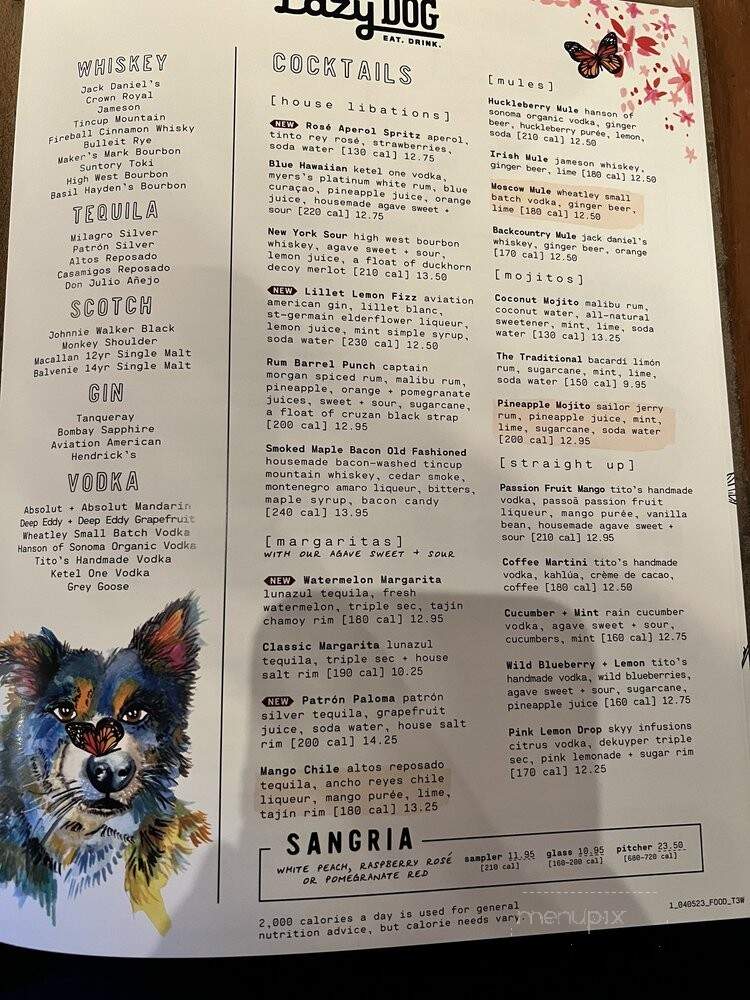 Lazy Dog Cafe - Valencia, CA menu_pic