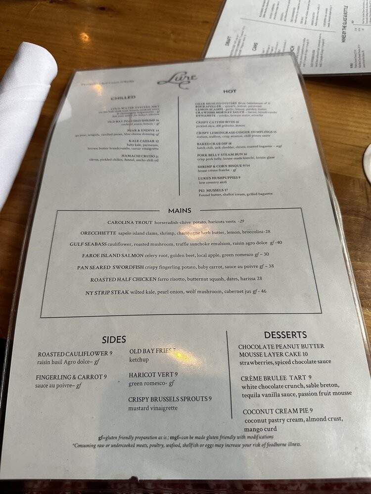 Lure - Atlanta, GA menu_pic