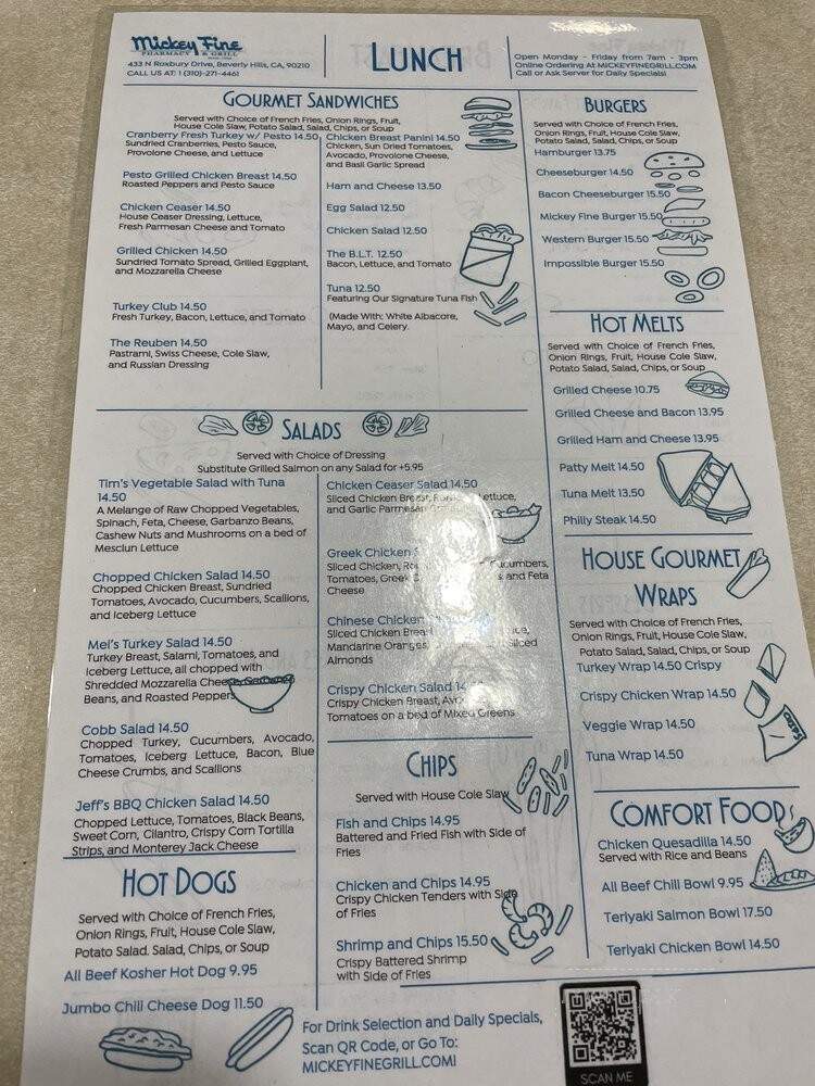 Mickey Fine Pharmacy & Grill - Beverly Hills, CA menu_pic