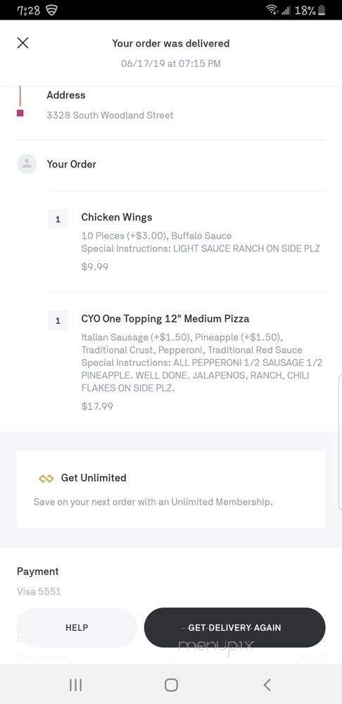 Mountain Mike's Pizza - Visalia, CA menu_pic