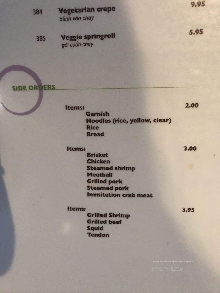 Pho Trebien East Vietnamese - El Paso, TX menu_pic