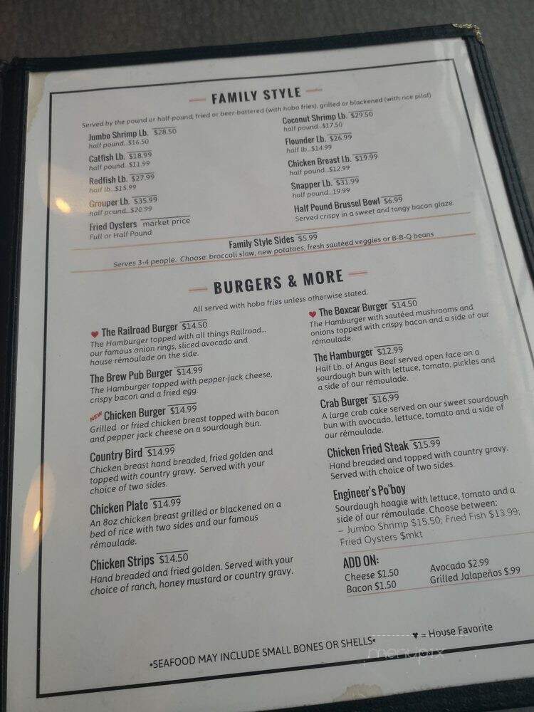 Railroad Seafood Station-Corpus - Corpus Christi, TX menu_pic