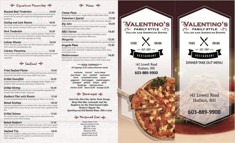Valentino's - Hudson, NH menu_pic