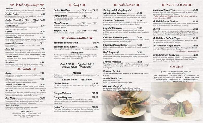 Valentino's - Hudson, NH menu_pic