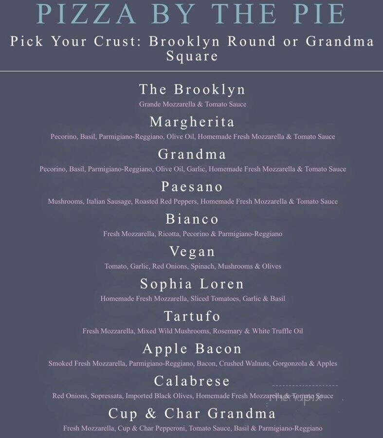 Williamsburg Pizza - Brooklyn, NY menu_pic