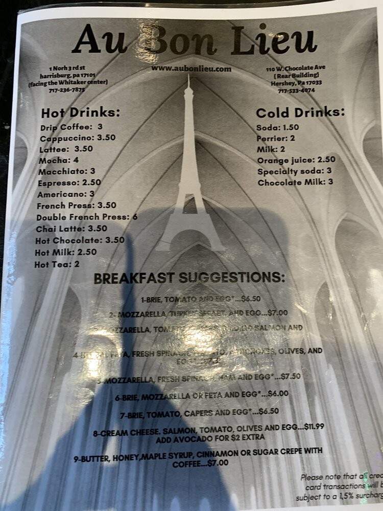 Au Bon Lieu - Harrisburg, PA menu_pic