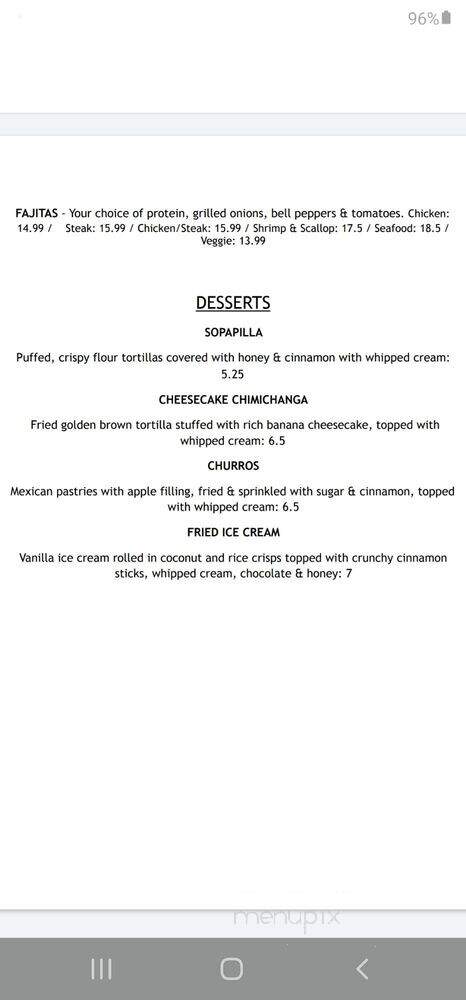 El Centro Classic Mexican Food and Drink - Winchester, VA menu_pic